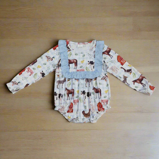 Fall farm set, dress, romper girls