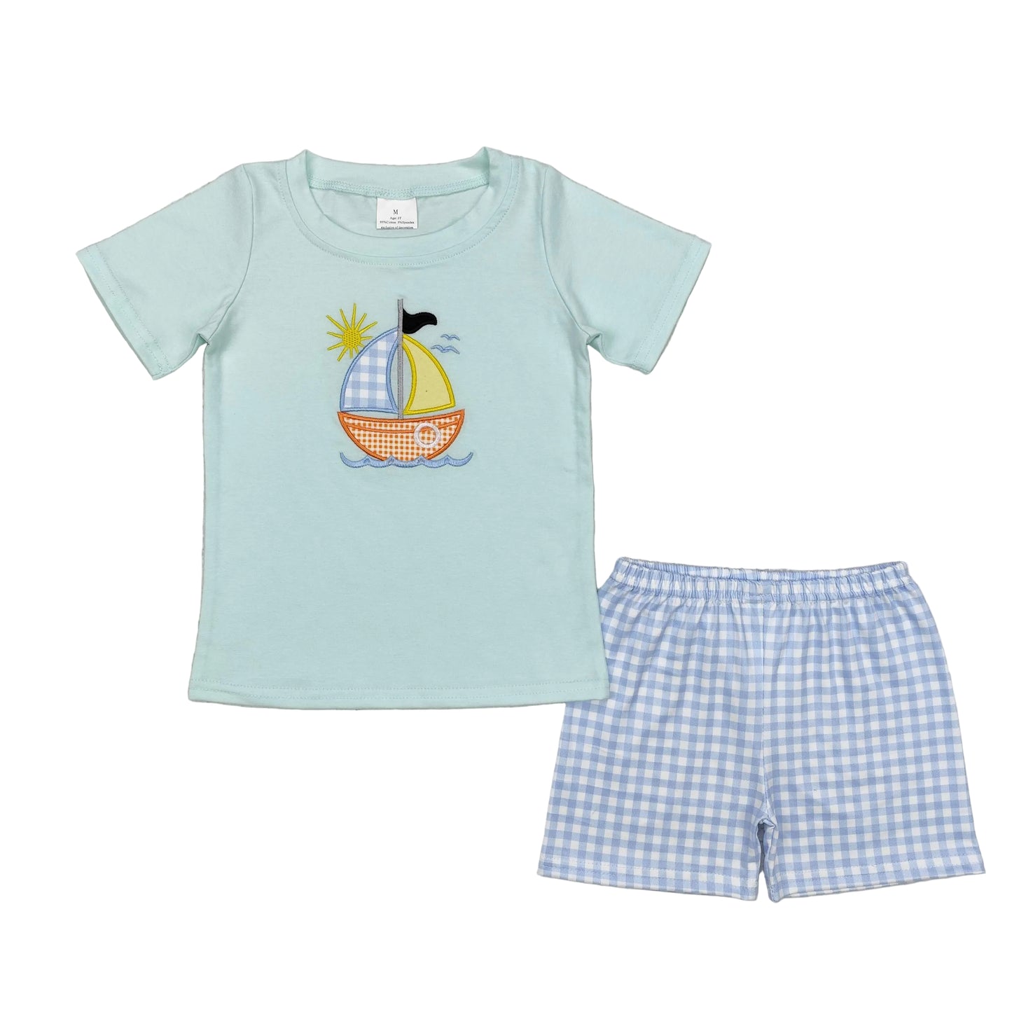 Boys set sailboat