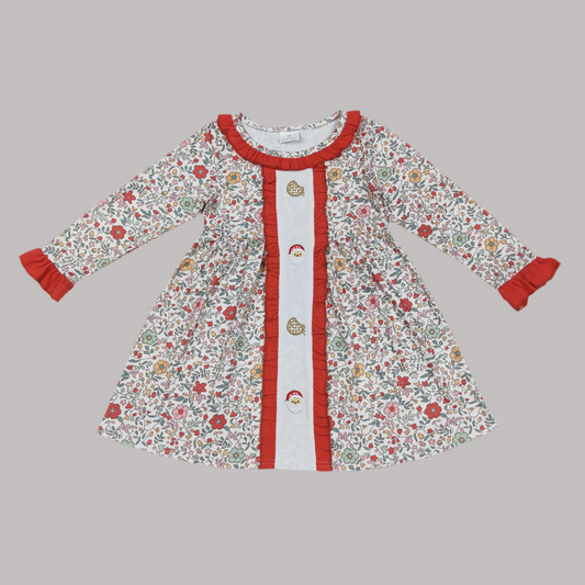 Christmas Santa cookies girls set, dress, romper