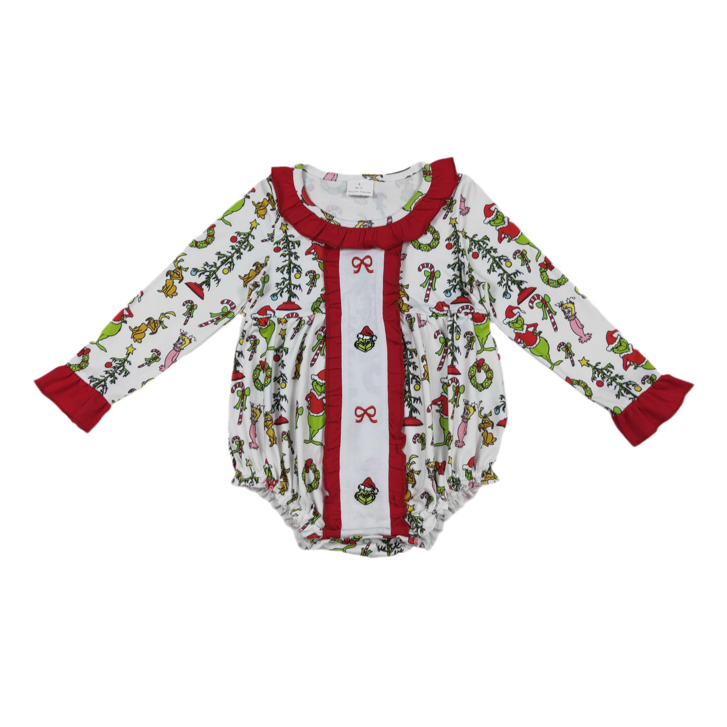 Christmas girls bubble romper