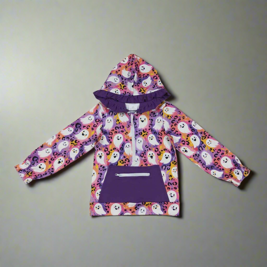 Girls ghost Halloween fall pullover