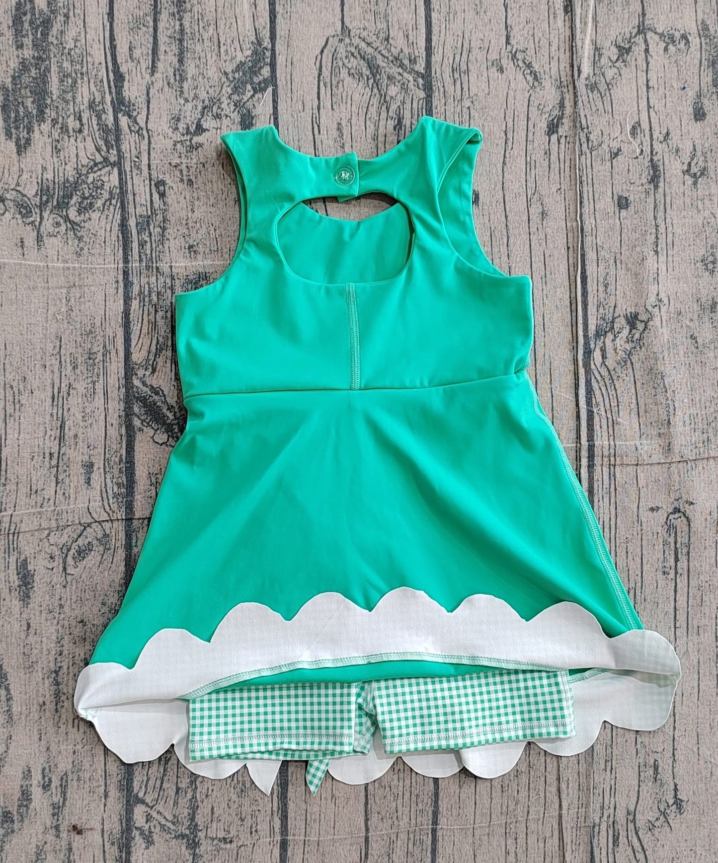 Green bow athletic dress girls