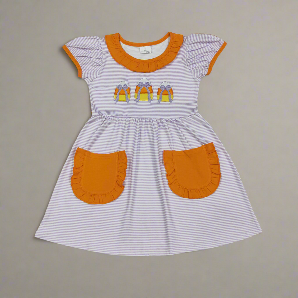 Fall candy corn dress girls