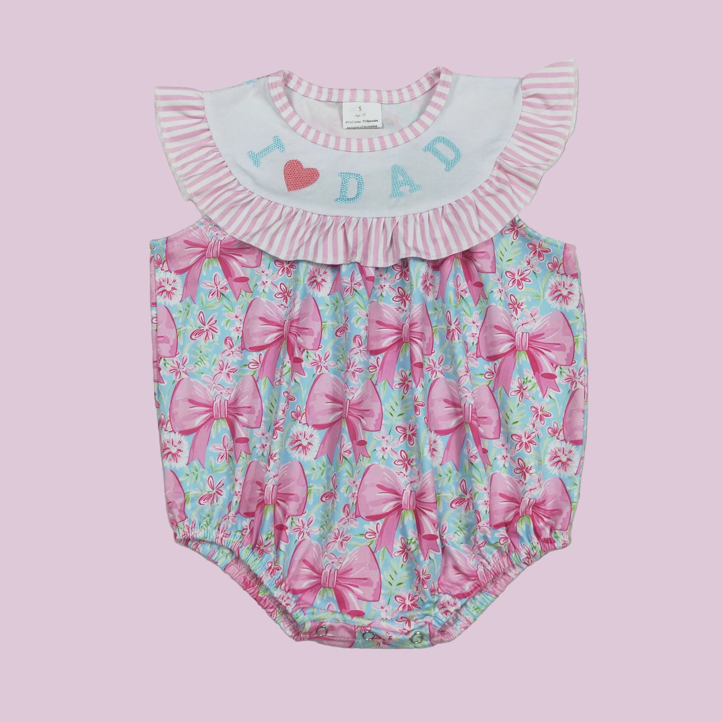 I love Dad girls bubble romper