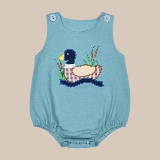 Fall embroidered duck bubble set boys