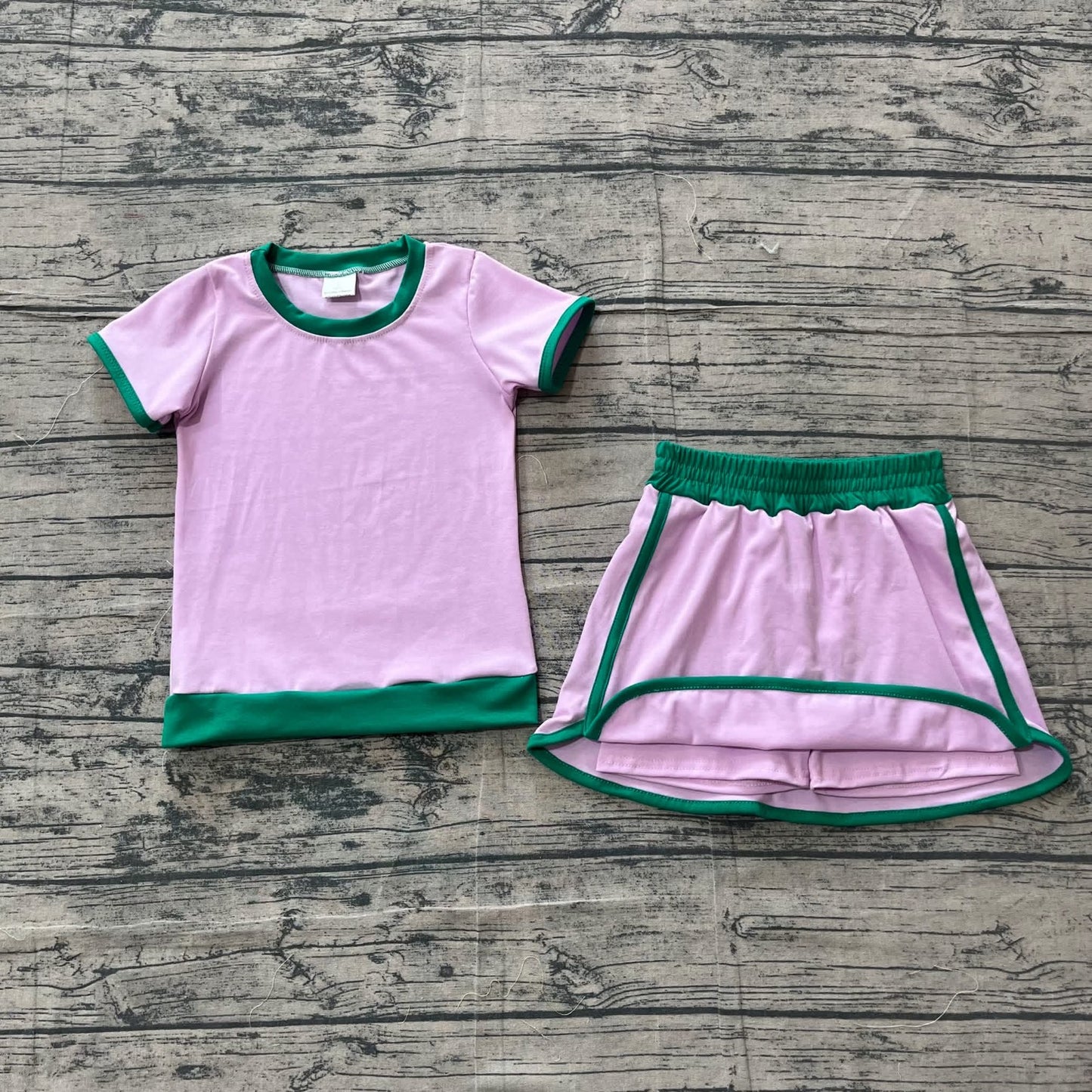 Pink and green skirt set girls