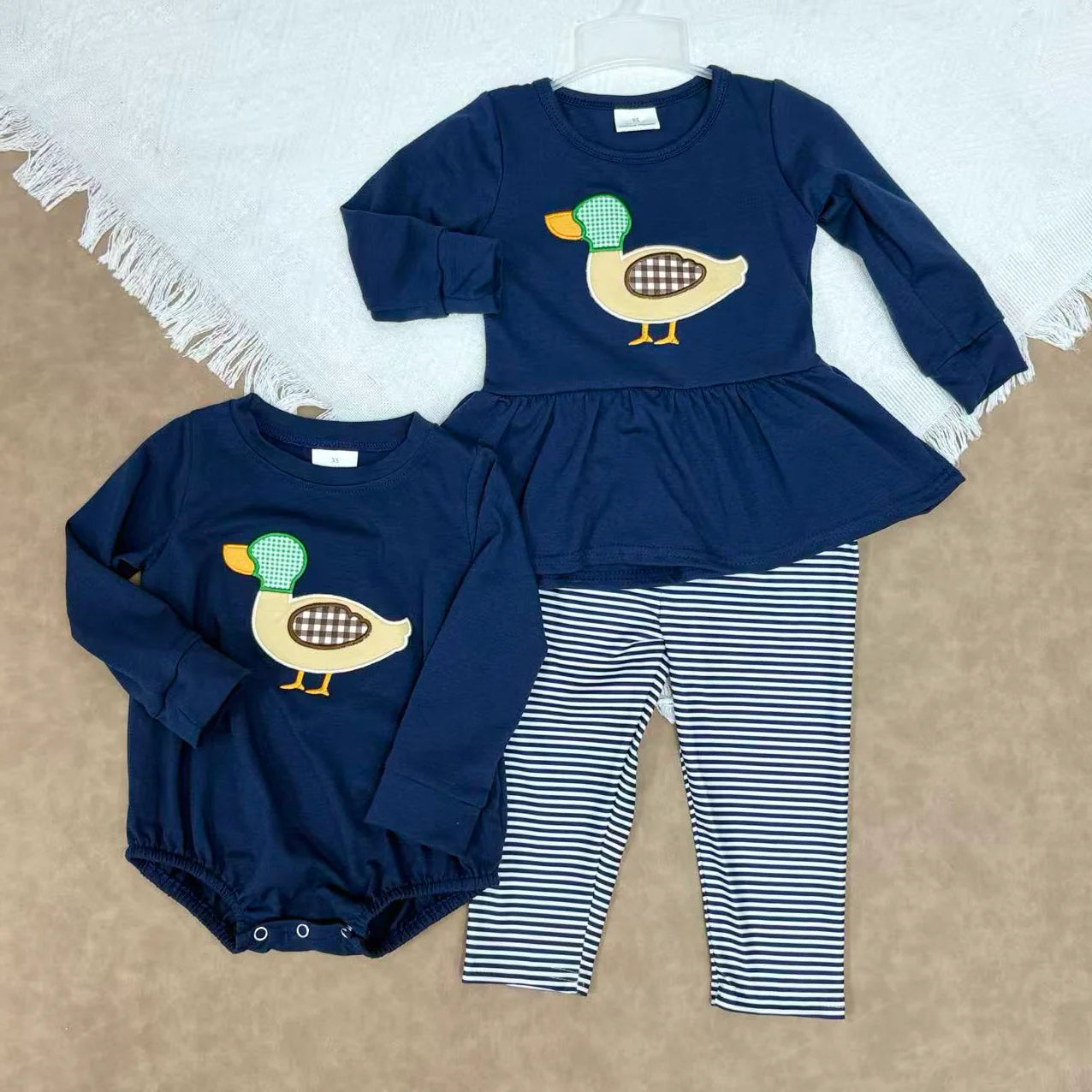 Duck girls set and boys bubble/romper