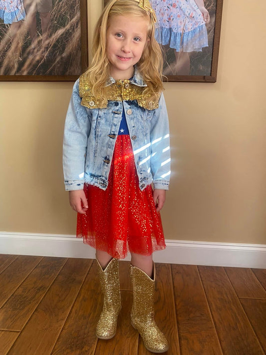 Gold Denim jacket girls