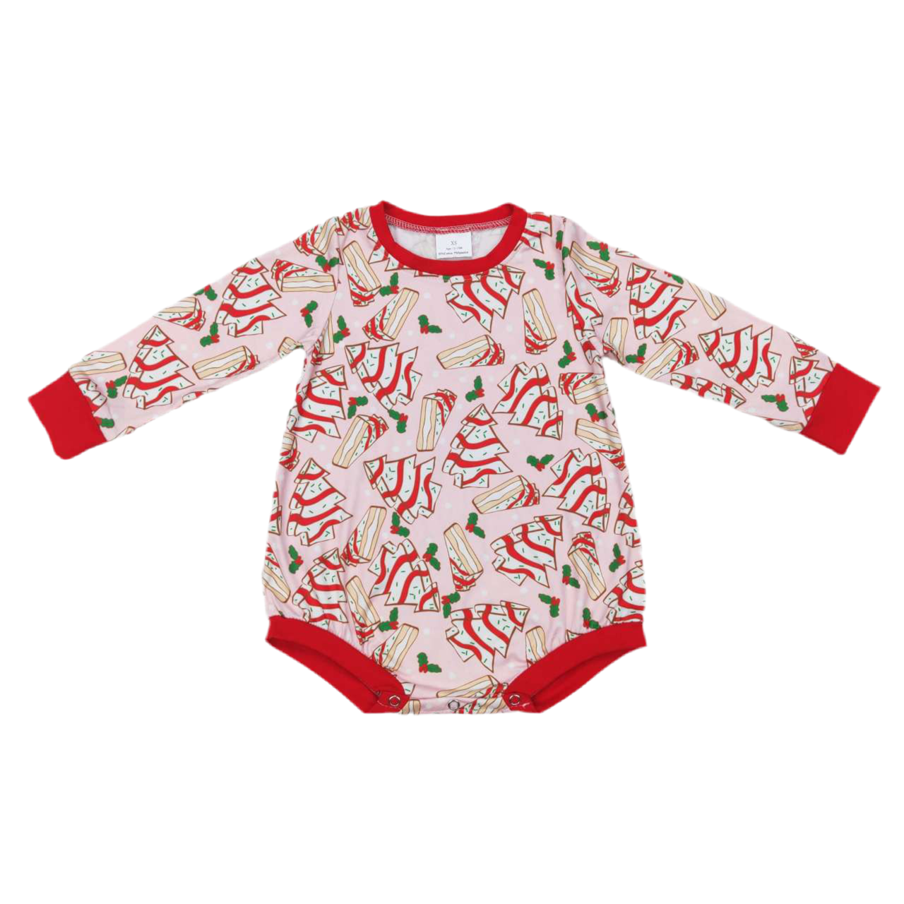 Christmas tree girls bubble romper