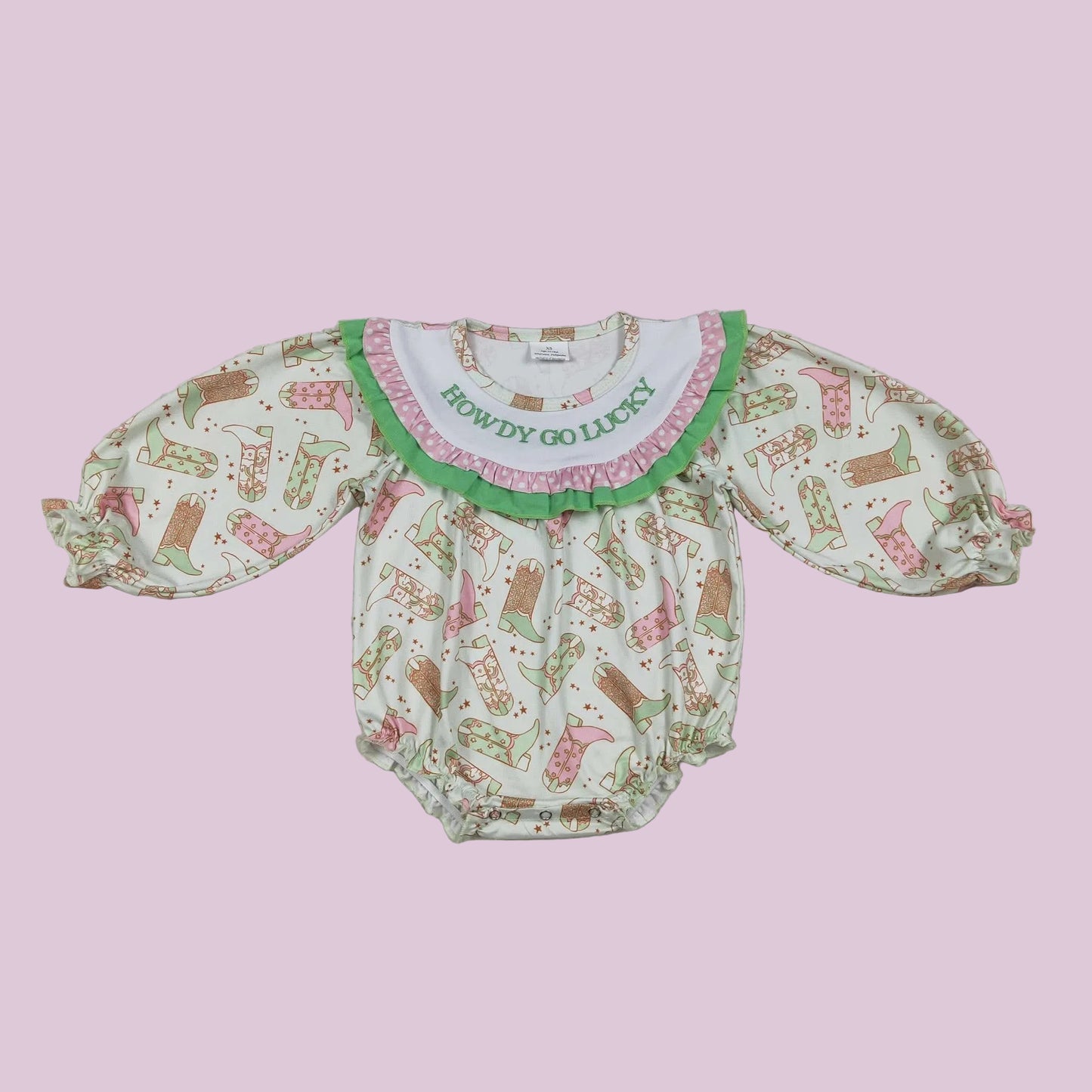 Howdy go lucky bows girls bubble romper