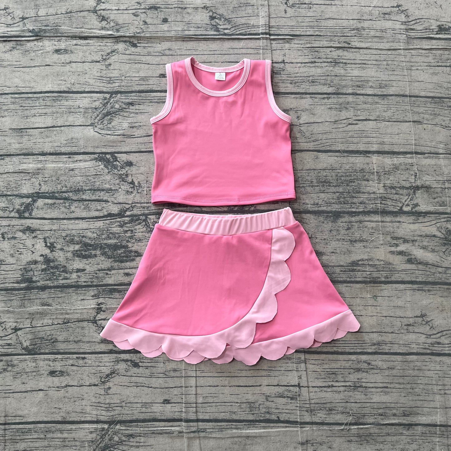 Pink scalloped set girls