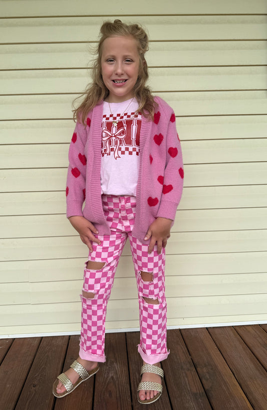 Hearts girls sweater cardigan