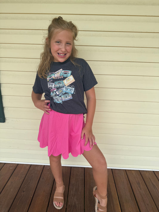 Scalloped skorts/skirts girls pink purple blue athletic