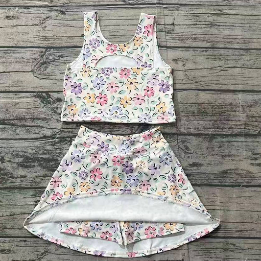 Floral athletic skirt set girls