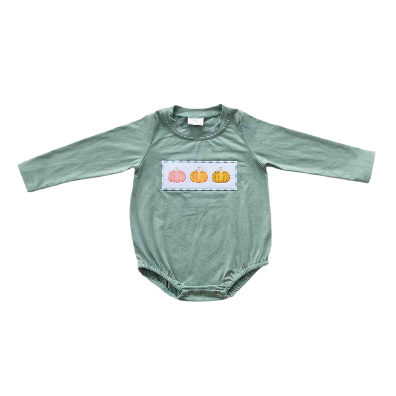 Boys fall pumpkin romper bubble