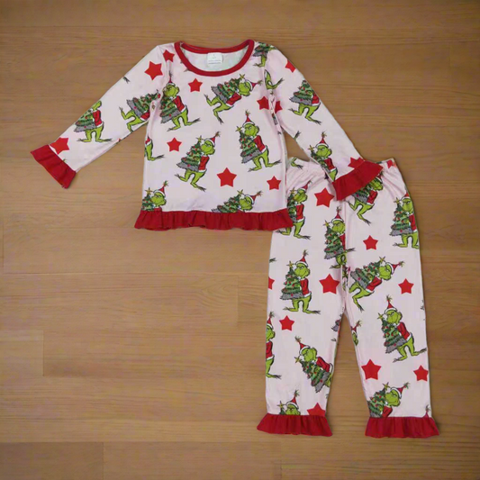 Winter Christmas pjs pajamas lounge set, dress/gown, zippy girls