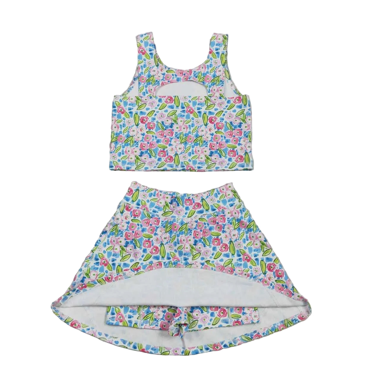 Floral skirt set girls athletic