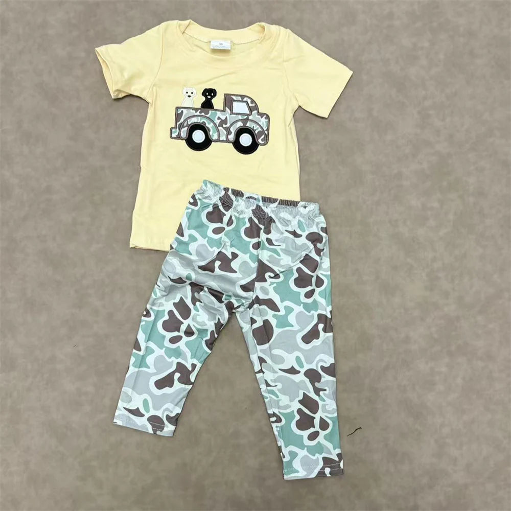 Boys dog truck camo fall set
