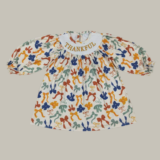 Thankful bubble girls fall bows