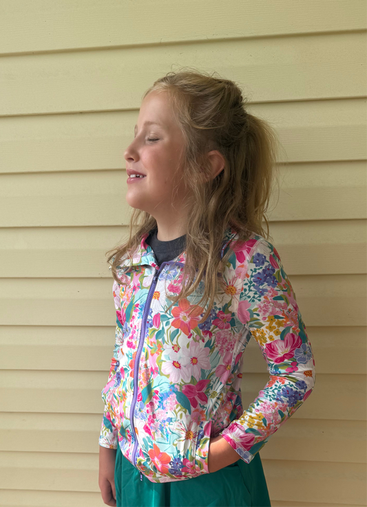 Floral jacket girls athletic