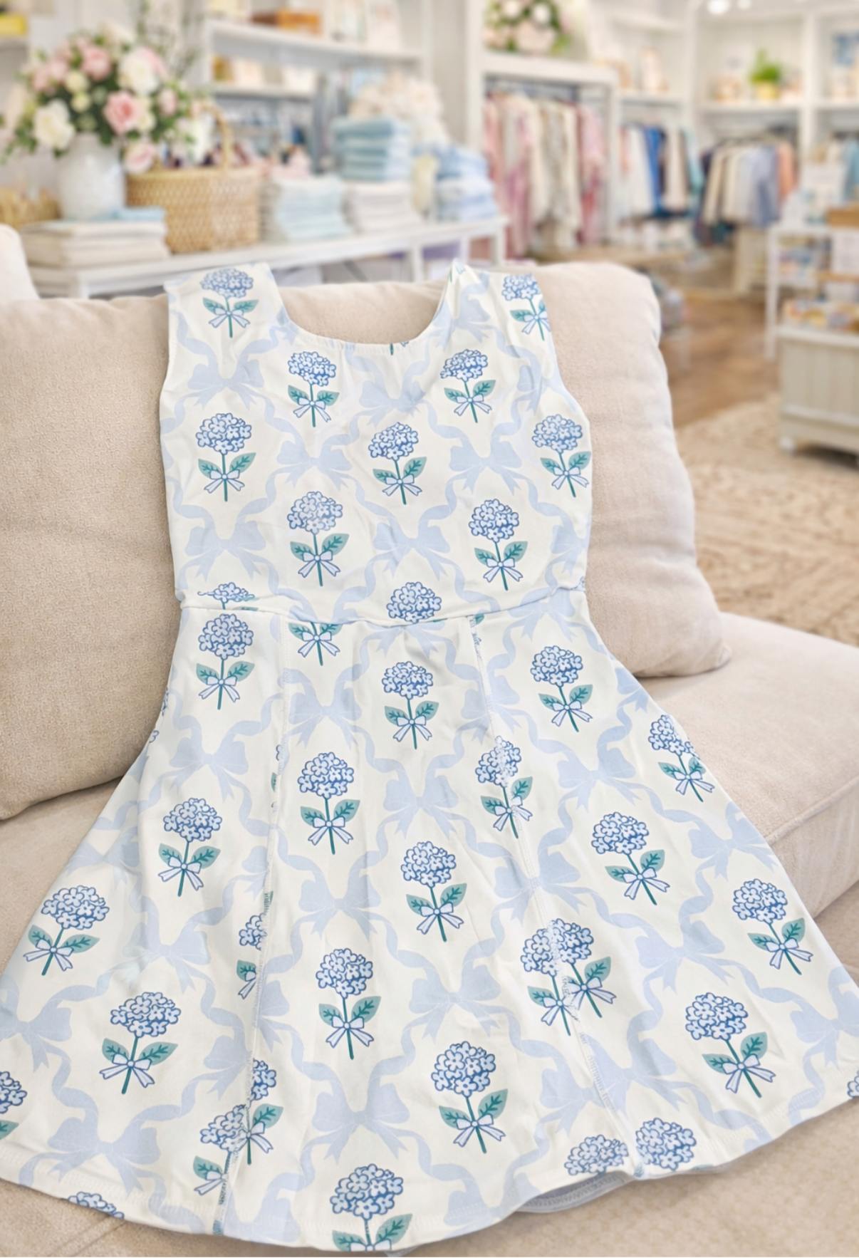 Blue floral athletic dress girls