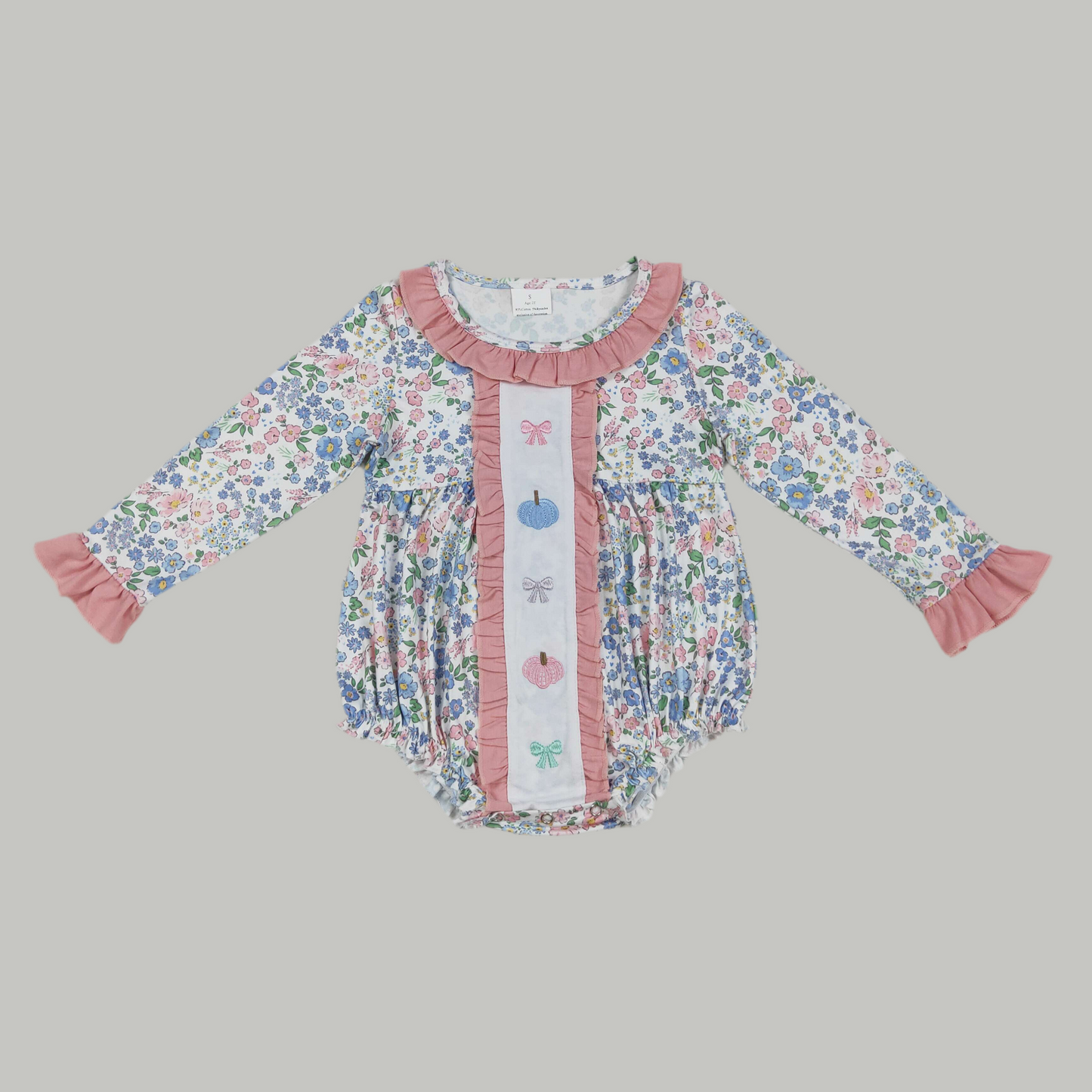 Girls pumpkin romper fall