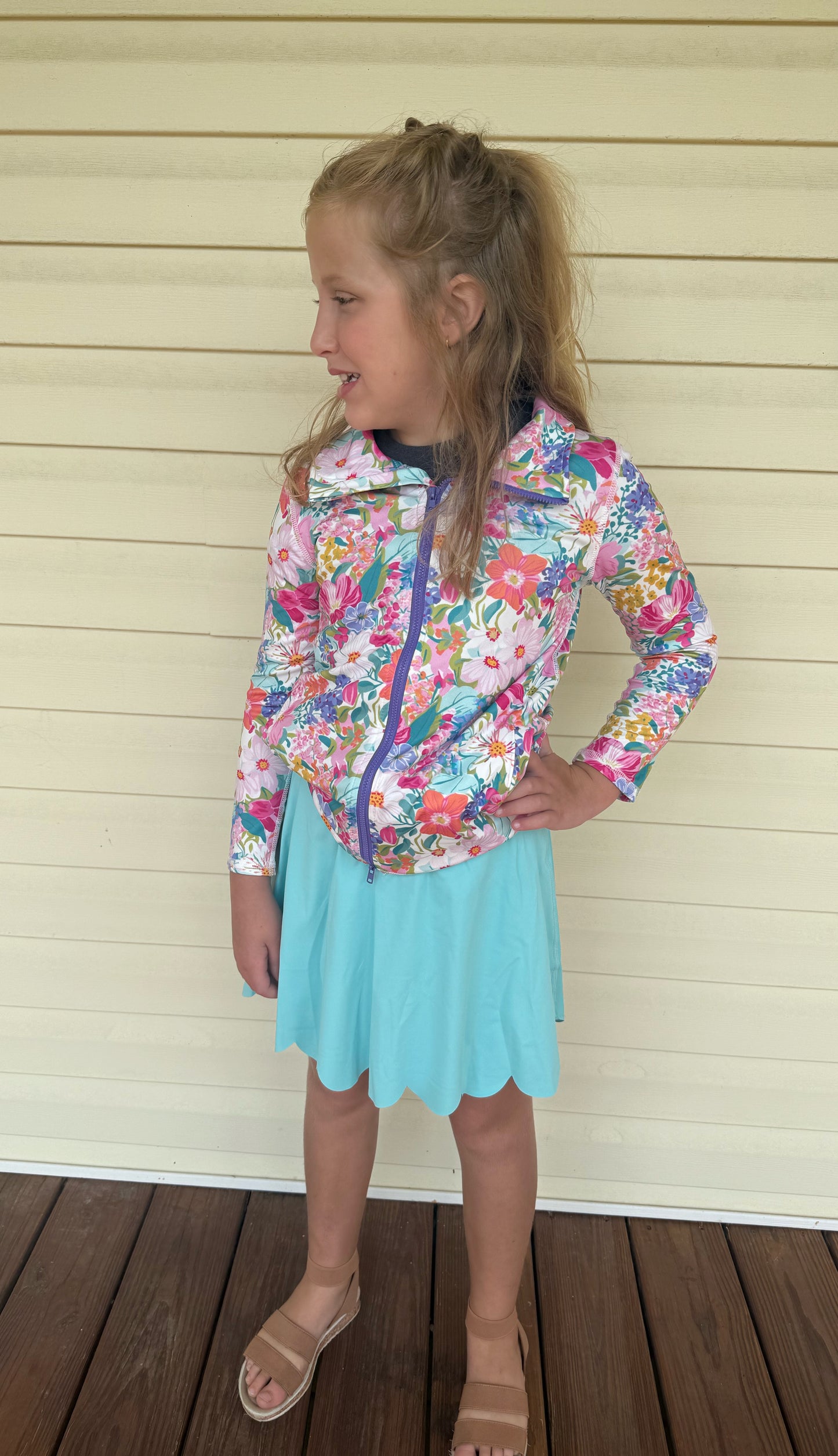 Floral jacket girls athletic