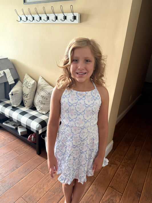 Girls bow athletic dress