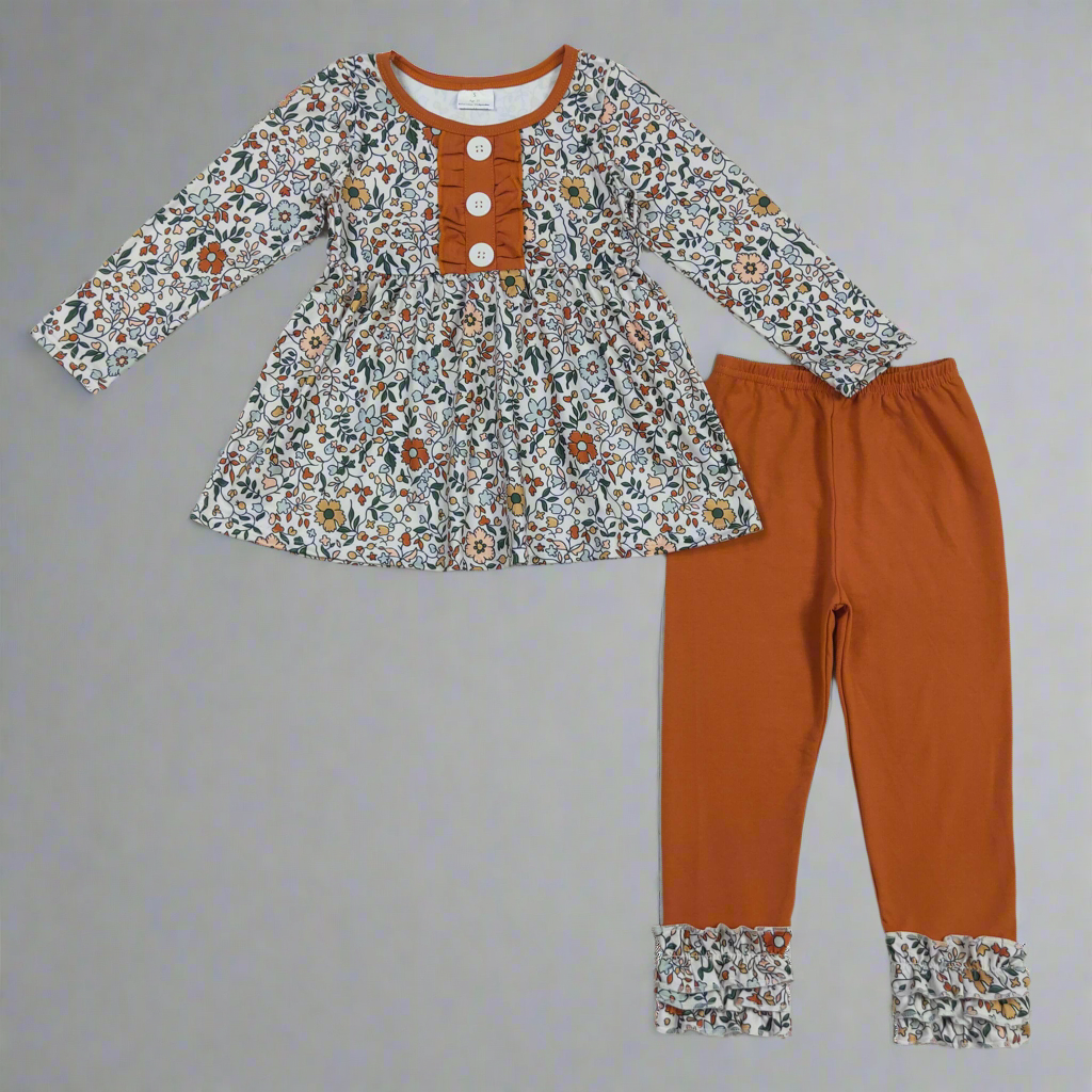 Girls fall floral set