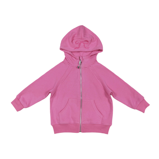 Bow jacket girls grey purple pink