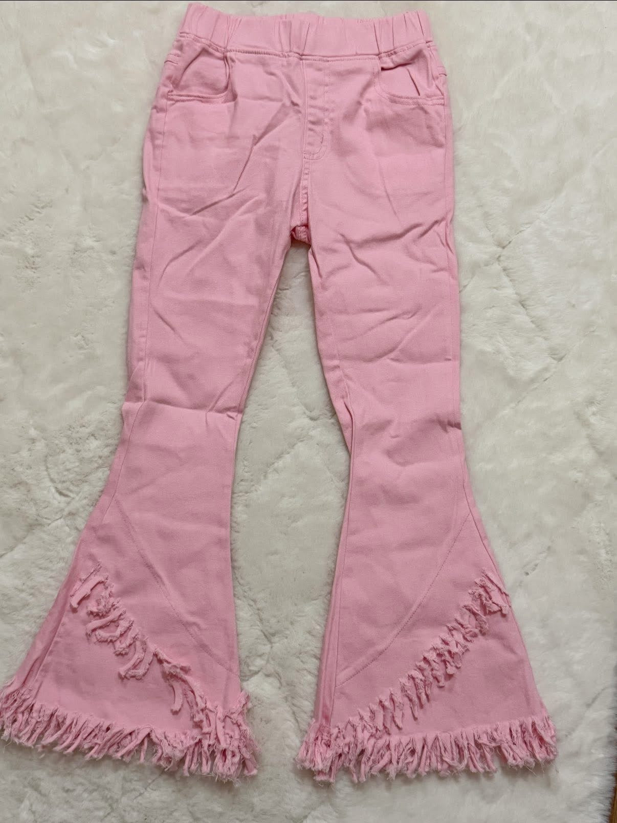 Pink bow jacket + pink jeans denim girls