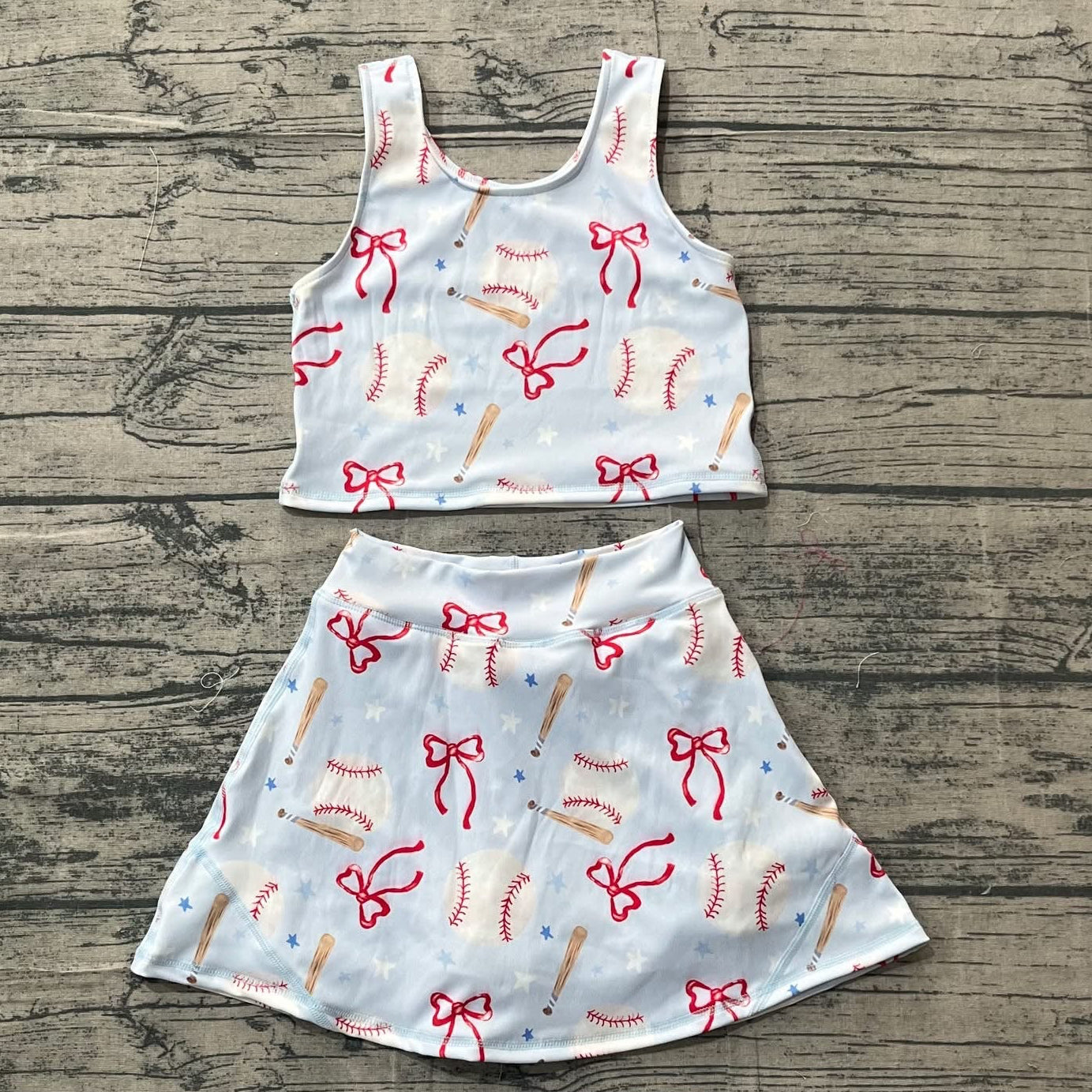 Baseball athletic skirt set girls