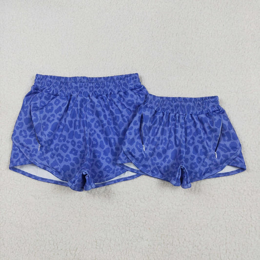 Leopard blue grey black shorts girls