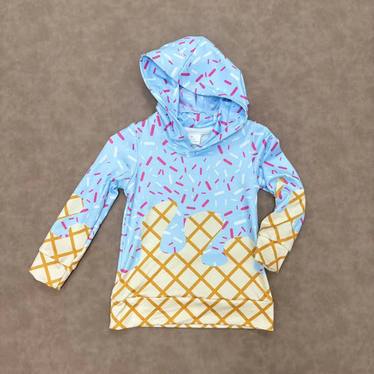 Ice cream drip baseball hoodies pullovers boys girls