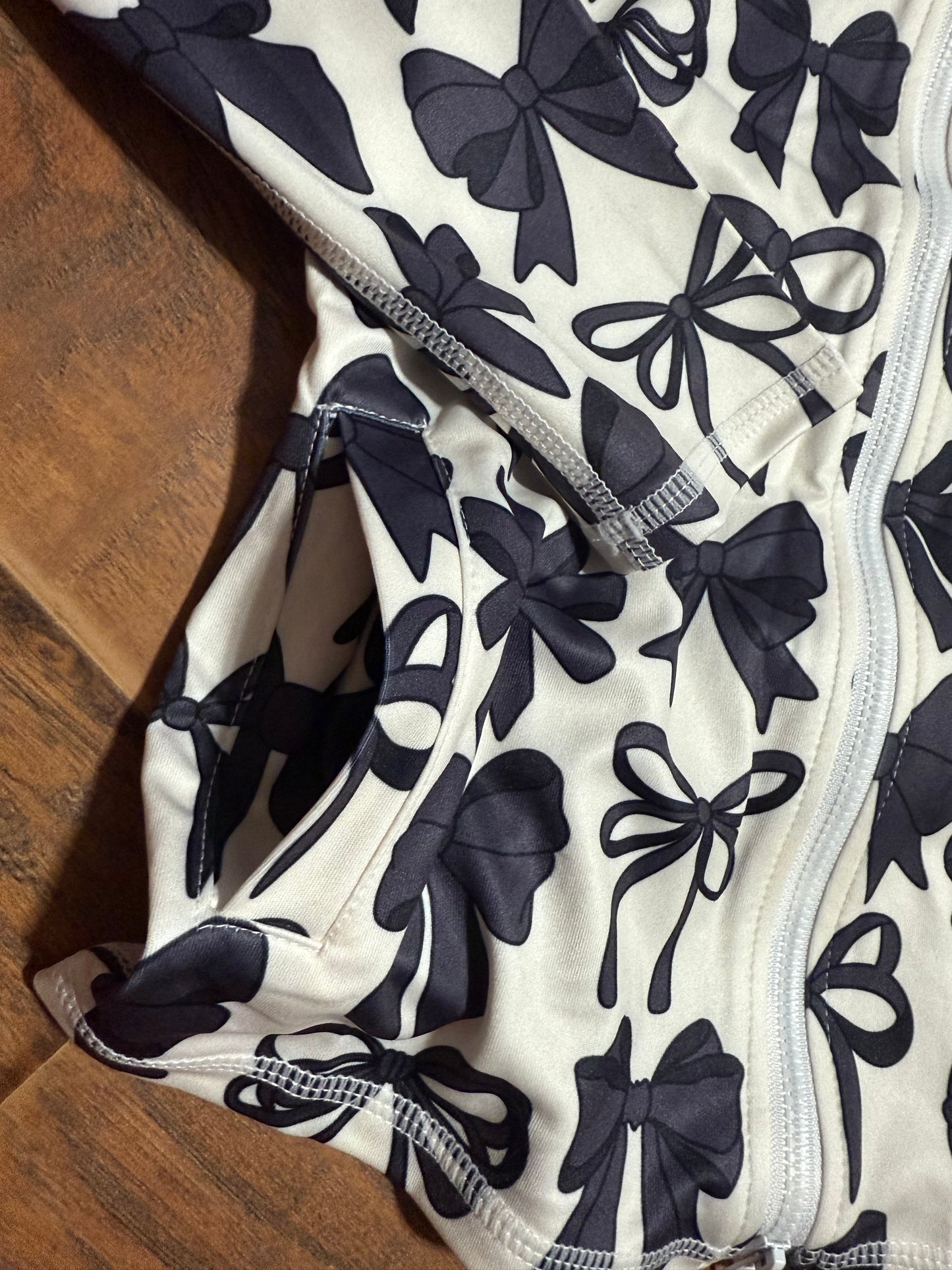 Black bow floral athletic jacket girls