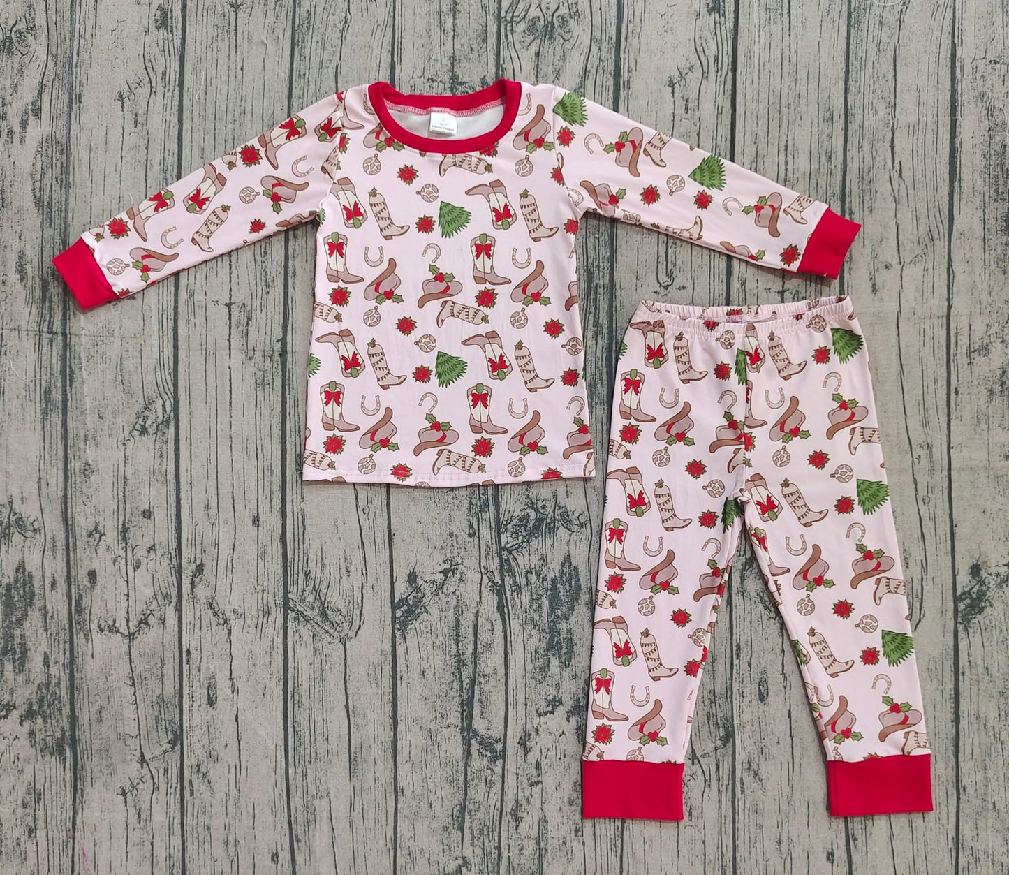 Western Christmas Loungewear girls pajamas pjs
