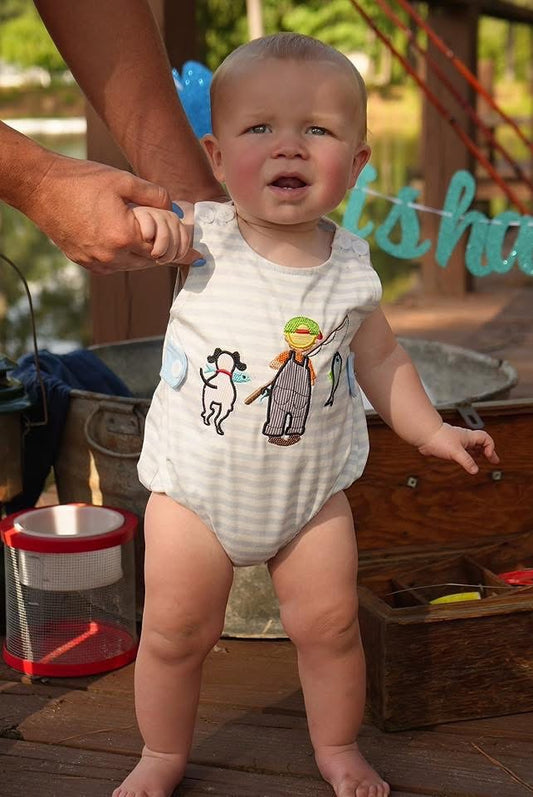 Gone fishing baby boys bubble