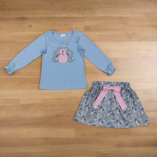 Turkey skirt set girls (built in shorts)