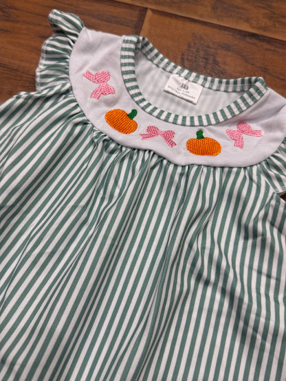 Fall pumpkin bow dress girls
