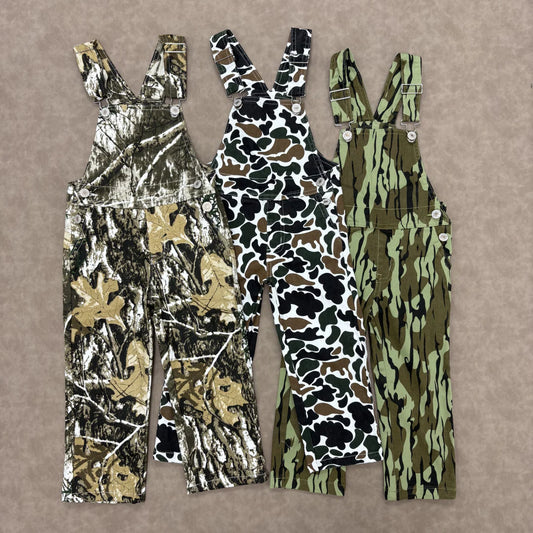 Camo overalls boys girls