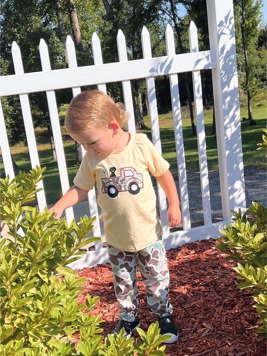 Boys dog truck camo fall set