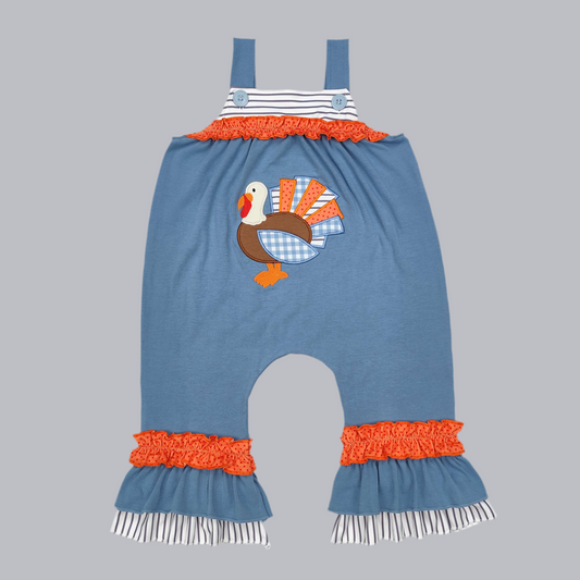 Girls turkey romper fall