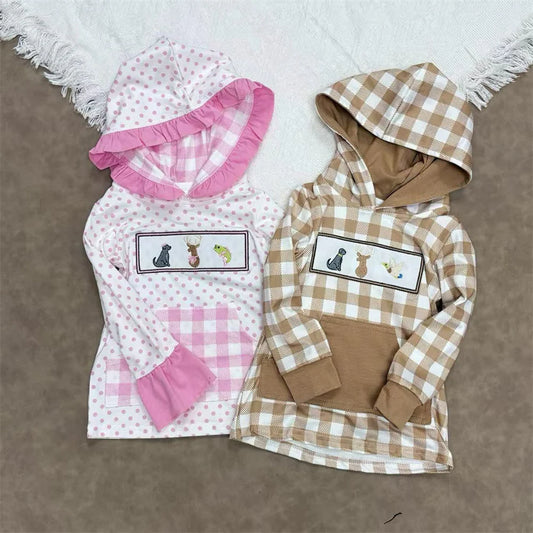 Fall dog deer duck fish pullovers girls boys
