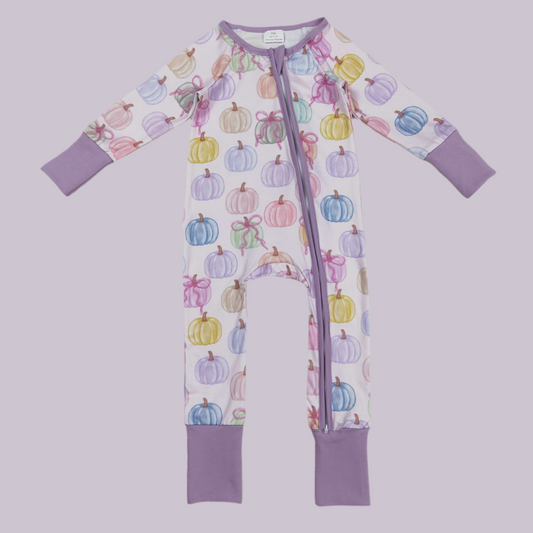 Girls pumpkin purple zippy fall