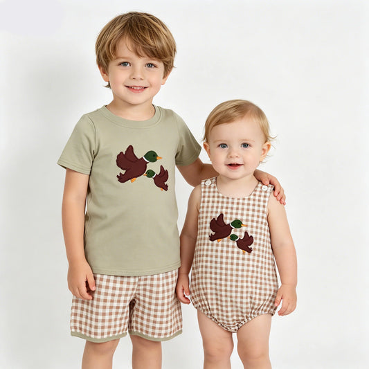 Duck boys romper bubble set