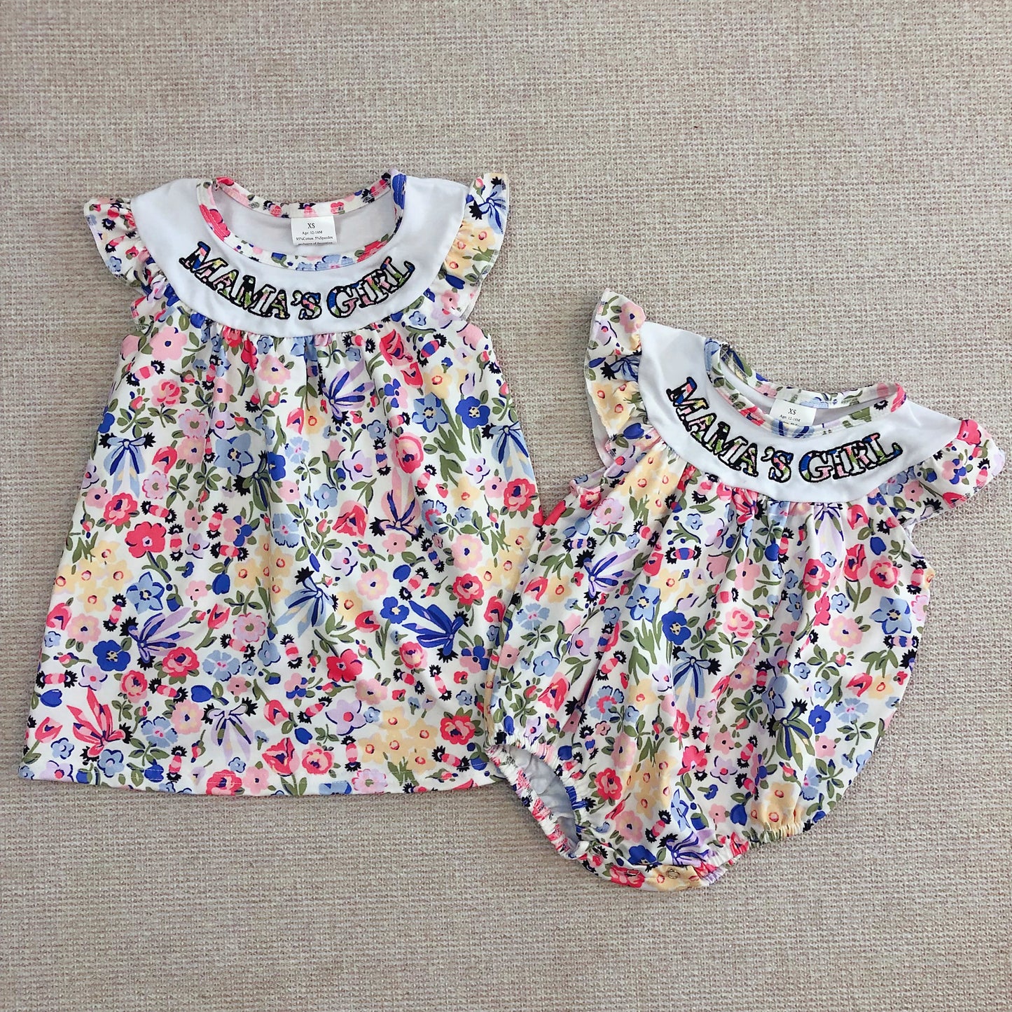 Mama’s girl floral dress and bubble