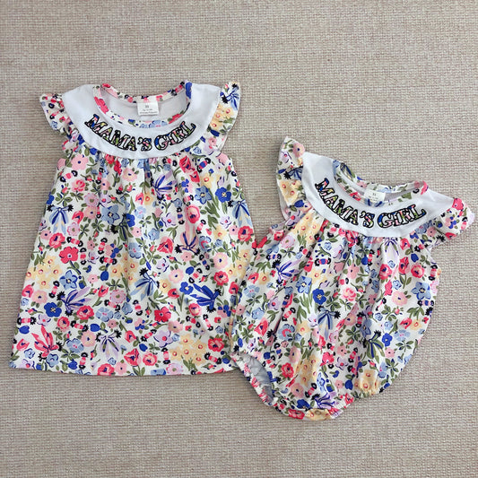 Mama’s girl floral dress and bubble