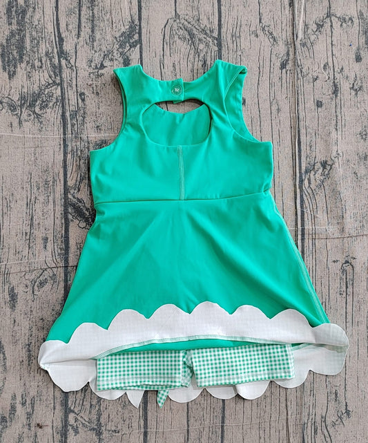 Green bow athletic dress girls