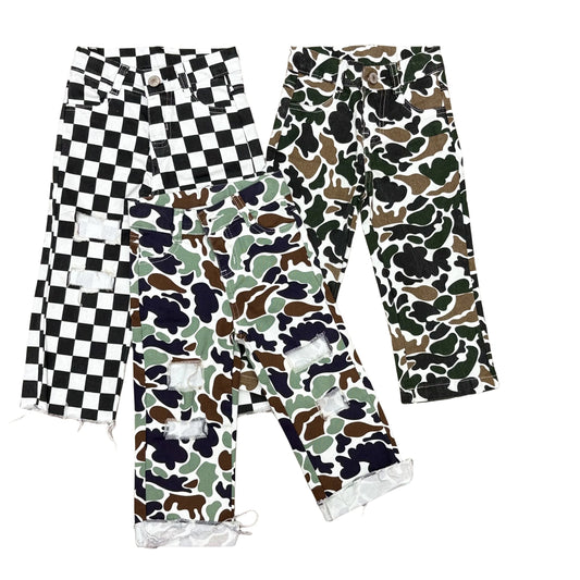 Camo denim jeans boys girls