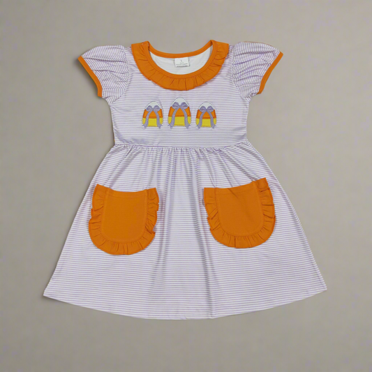 Fall candy corn dress girls